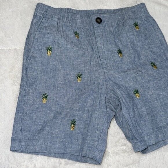 Janie and Jack Embroidered Pineapple Linen Shorts size 18-24 months NEW Hawaiian - Picture 5 of 12